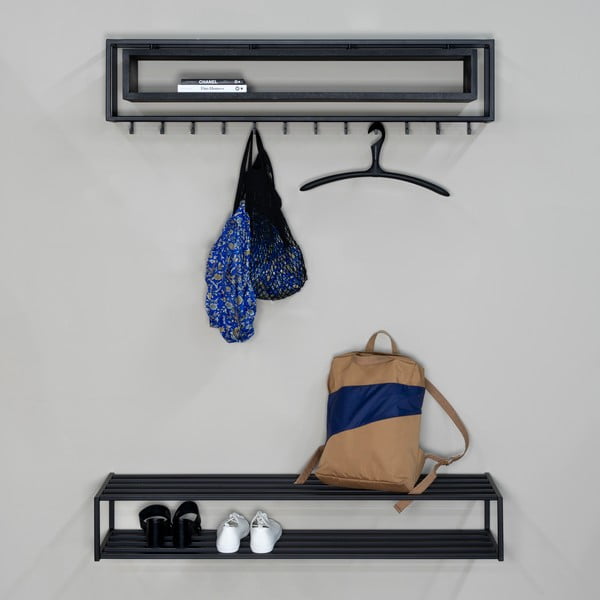 Черна метална висяща стойка за обувки 118x20,5x30,5 cm School – Spinder Design-image-1