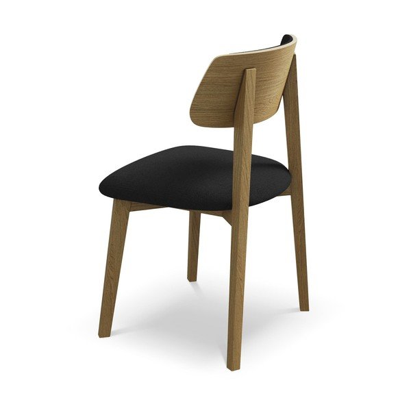 Черен трапезен стол от масивна дървесина Niu – Makamii-image-3