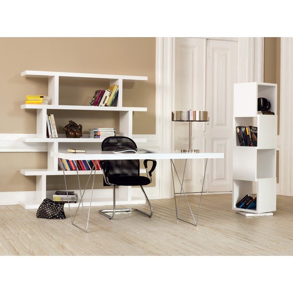 Бял матов шкаф за книги 163x172 cm Step - TemaHome-image-3