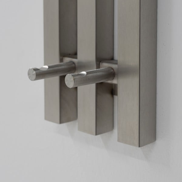 Метална стенна закачалка в сребрист цвят 65 cm Senza – Spinder Design-image-4