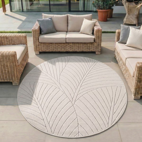 Кремав кръгъл килим за открито и закрито ø 120 cm Nova 1203 – Ayyildiz Carpets-image-1