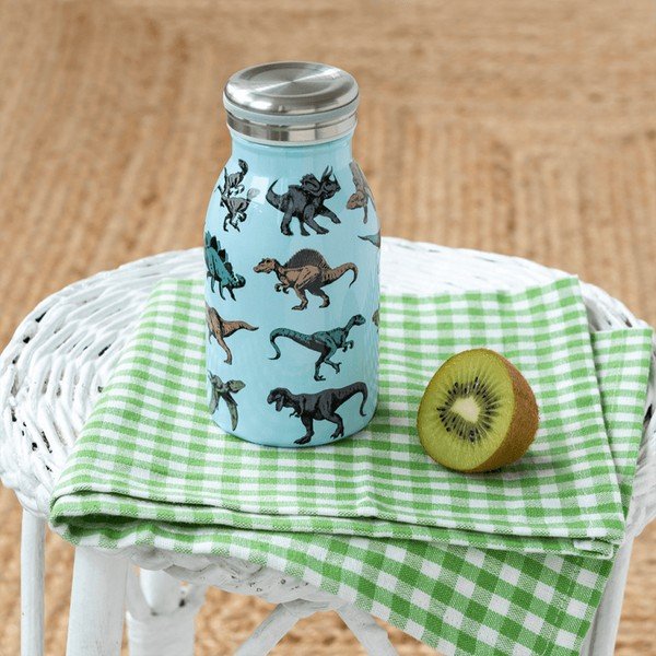 Светлосиня детска бутилка от неръждаема стомана 250 ml Prehistoric Land – Rex London-image-1