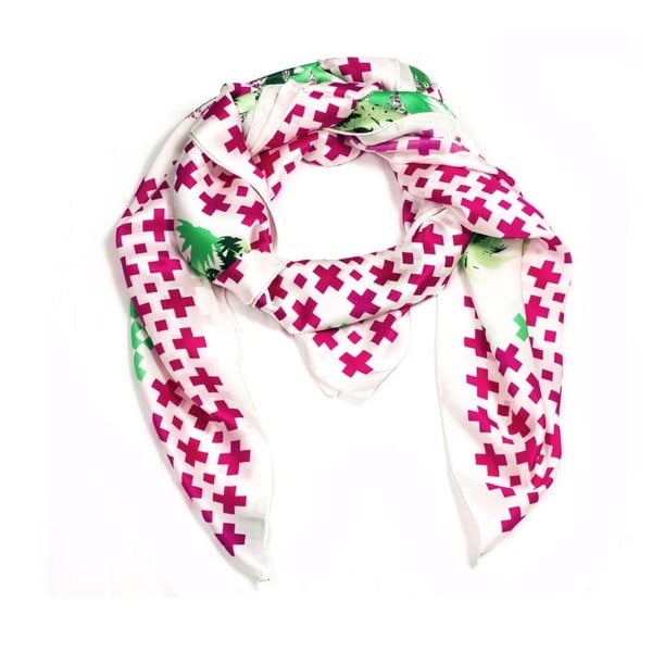 Hedvábný šátek Pammy Pink, 130x130 cm