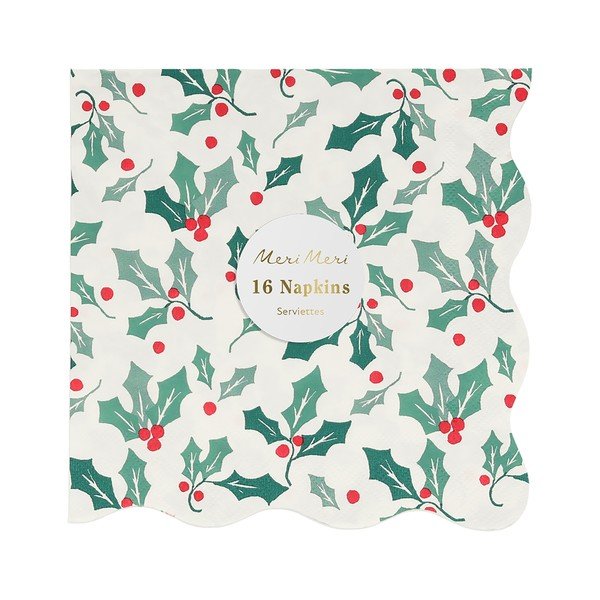Хартиени салфетки в комплект от 16 бр. Holly Pattern – Meri Meri-image-2