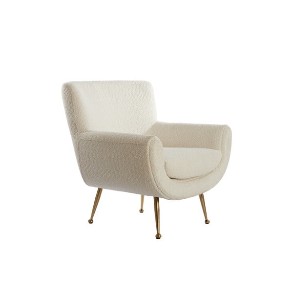 Кремаво кресло от букле Vinstra – Light & Living