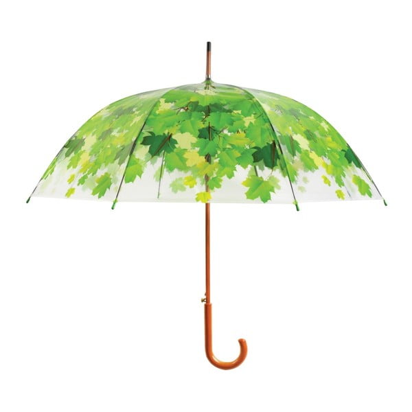 Прозрачен ветроустойчив чадър за блясък със зелени детайли Ambiance Birdcage Leaf, ⌀ 92,5 cm - Esschert Design