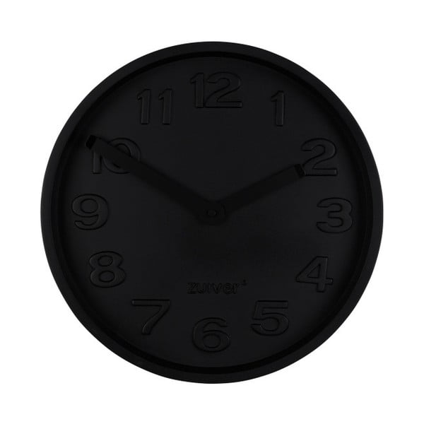 Стенен часовник от черен бетон с черни стрелки от бетон - Zuiver