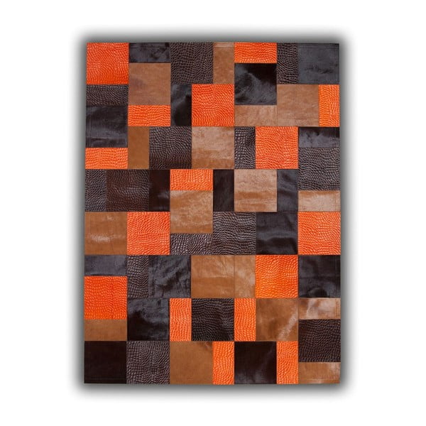 Koberec z pravé kůže Orange Rivoli, 150x210 cm