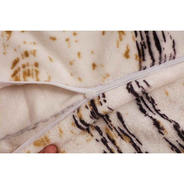 Черно-кремаво спално бельо за единично легло от микроплюш 140x200 cm Enrico – My House-image-3