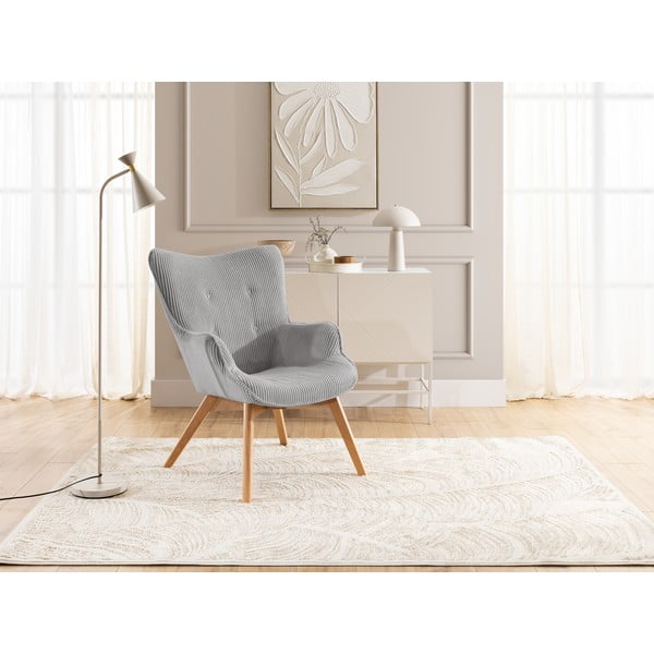 Сиво кресло от рипсено кадифе Niko – Ropez-image-4