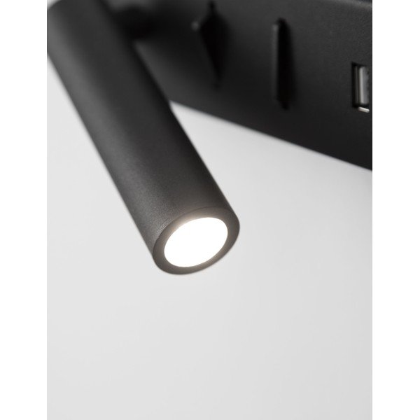 Матово черно метална LED стенна лампа с огъваща се структура/с USB порт Vida – Nova Luce-image-4