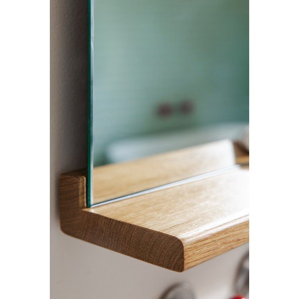 Стенно огледало с рафт масивно дърво 50x75 cm Lun – noo.ma-image-4