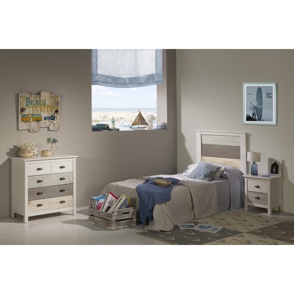 Бяло-сив скрин с 4 чекмеджета , 79 x 80 см Romantica - Marckeric-image-1