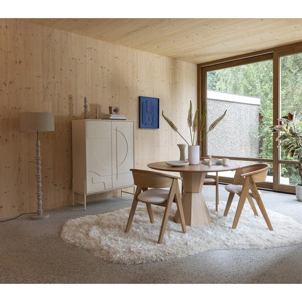 Кремаво шкафче от декор от дъб  100x140x45 cm Faces – Zuiver-image-1