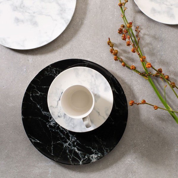 Бяла и черна порцеланова чиния Villeroy & Boch Marmory, ø 16 cm Like Marmory - like | Villeroy & Boch-image-1