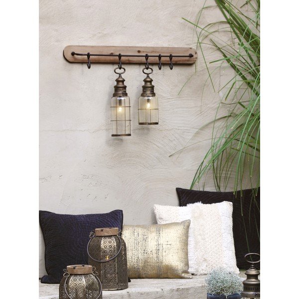 Кафява закачалка за стена от елхово дърво Paarl - Light & Living-image-1