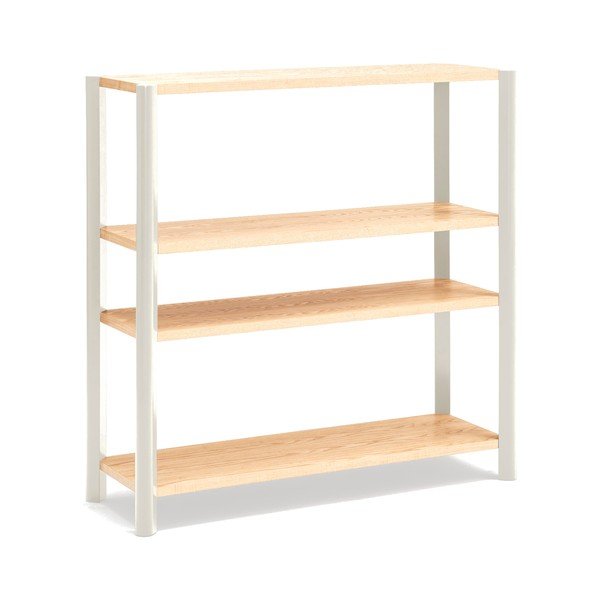 Кремав/в светло естествен цвят стелаж от декор от дъб  126x128x43 cm Bona – Teulat-image-2