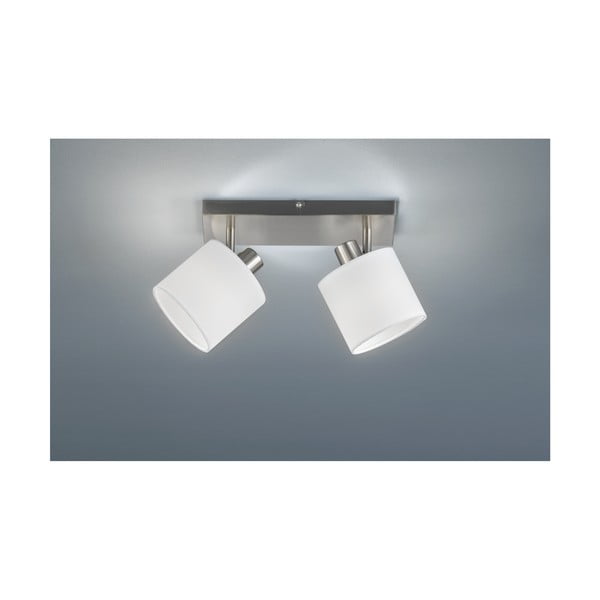 Бяло/сиво осветително тяло за таван с текстилен абажур ø 12 cm Tommy – Reality-image-1