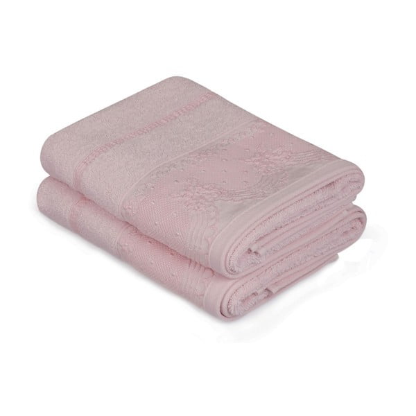 Комплект от две розови барокови кърпи, 90 x 50 cm - Soft Kiss