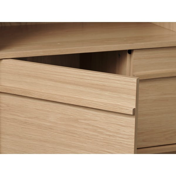 Етажерка за книги в дъбов декор в естествен цвят 140x90 cm Ponza - Unique Furniture-image-4