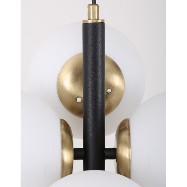 Черно-бяла висяща лампа със стъклен абажур ø 15 cm Forte - Squid Lighting-image-4