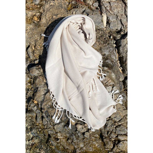 Бежово памучно плажно одеяло 90x175 cm Retro – Foutastic-image-3