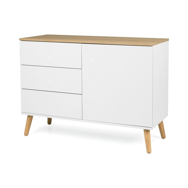 Бял нисък скрин от дъб 109x79 cm Dot - Tenzo-image-2