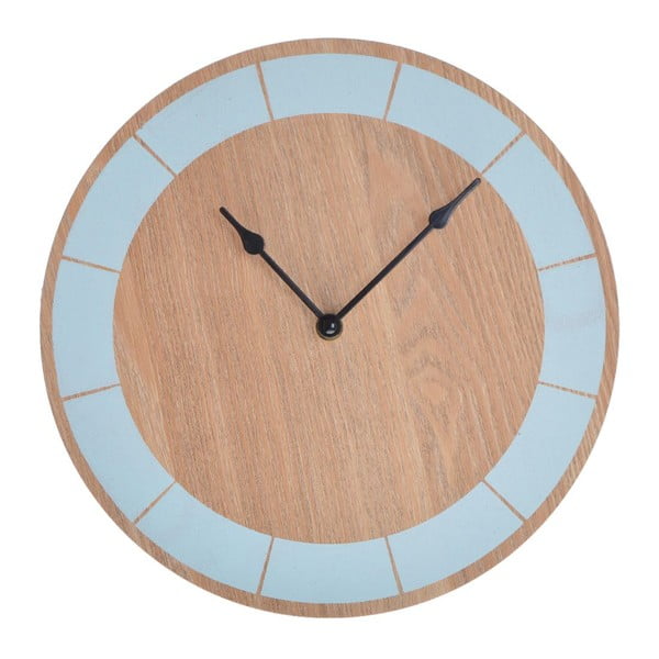 Dřevěné hodiny Ewax Blue, 30 cm