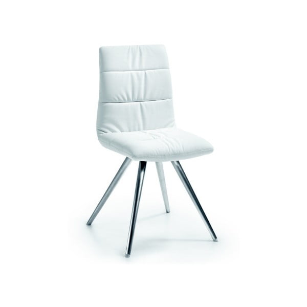 Bílá židle s chromovaným podnožím La Forma Lark2