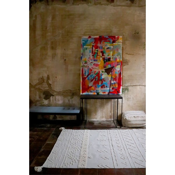 Бял ръчно изработен памучен килим подходящ за пране 120x160 cm Tribu Natural – Lorena Canals-image-4