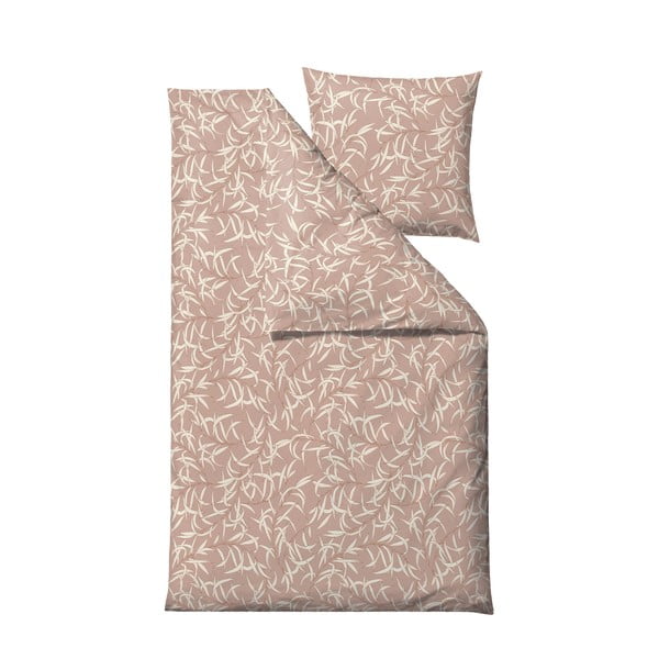 Розов чаршаф от памучен сатен за единично легло Breeze Blush, 140 x 220 cm - Södahl