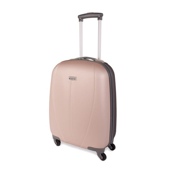 Béžový cestovní kufr na kolečkách Arsamar Wright, výška 55 cm