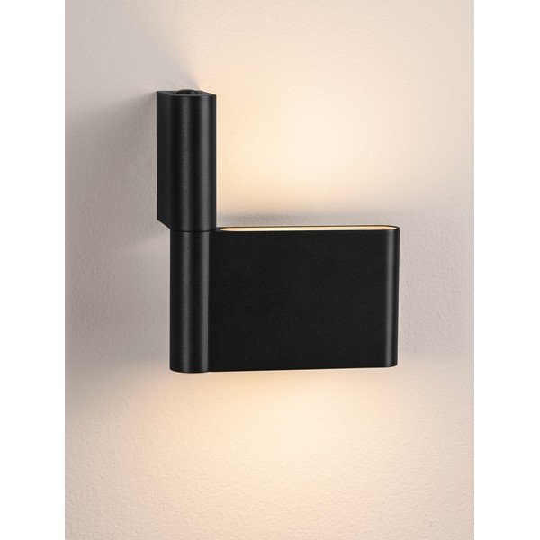 Матово черно алуминиева LED стенна лампа с огъваща се структура Flusso – Nova Luce-image-4