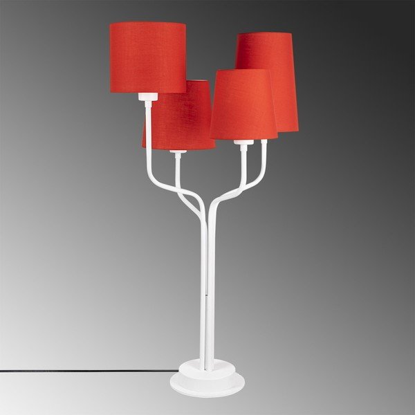 Bílá kovová stolní lampa s červenými stínidly Opviq lights Aposto-image-1