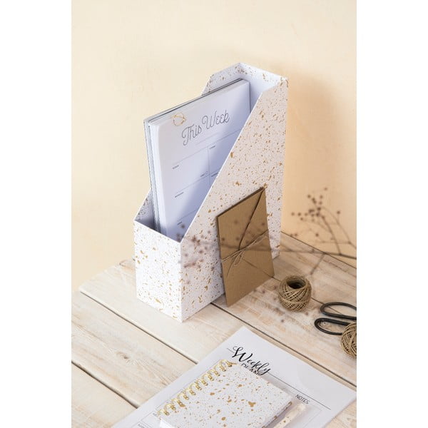 Органайзер за документи в златно и бяло Estelle Viktoria - Bigso Box of Sweden-image-1