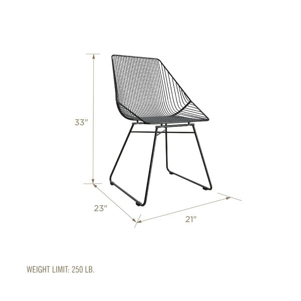 Черен метален стол Ellis - CosmoLiving by Cosmopolitan-image-3