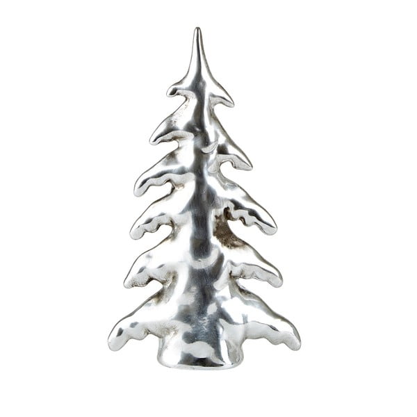 Декоративна порцеланова фигурка в сребрист цвят Снежно дърво Сребро, височина 21 см - KJ Collection