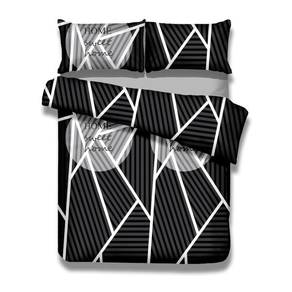 Комплект от памучна завивка и 2 калъфки за възглавници Averi Sweet Home Dark, 220 x 240 cm + 63 x 63 cm - AmeliaHome