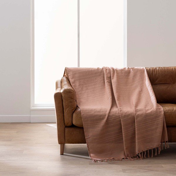 Теракотено памучно покривало за легло 125x150 cm Lilia – douceur d'intérieur-image-3