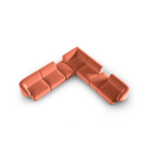 Розов кадифен ъглов диван Paolo – Milo Casa-image-1