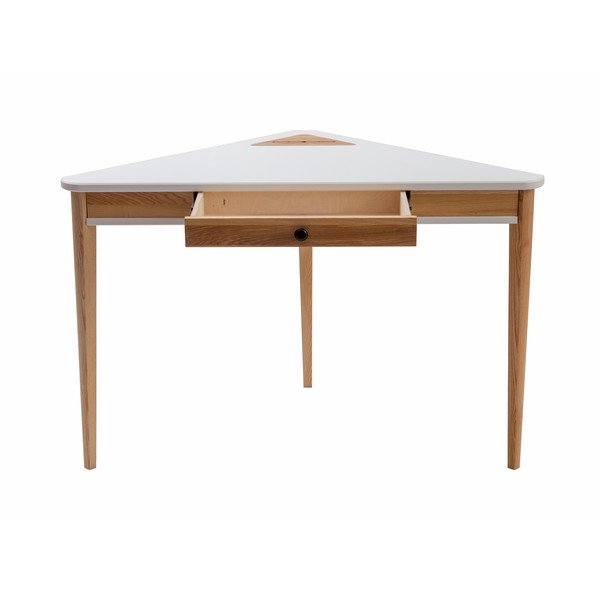 Бяла ъглова работна маса Ashme - Ragaba-image-2