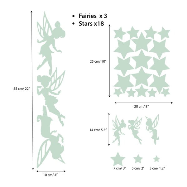 Комплект детски стикери за стена Феи и звезди - Ambiance-image-2