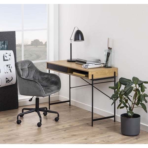 Сив офис стол с кадифена повърхност Brooke - Actona-image-1