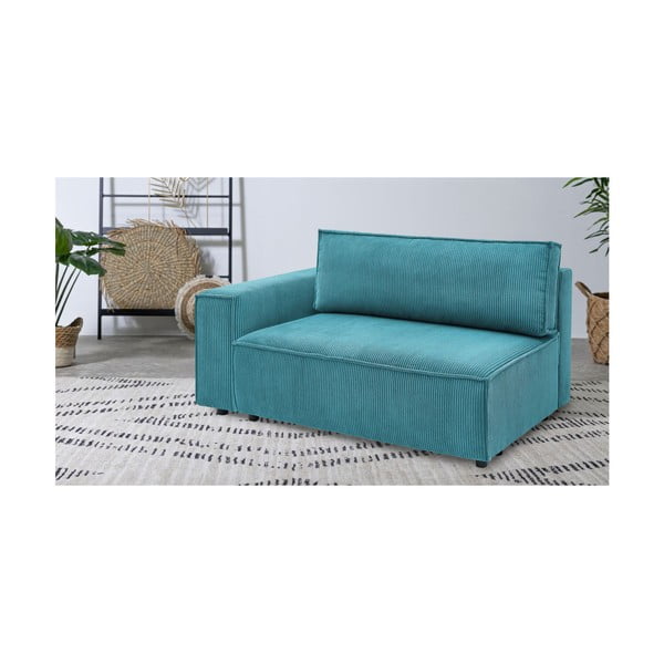 Модул за диван от син велур, ляв ъгъл Nihad modular – Bobochic Paris-image-1