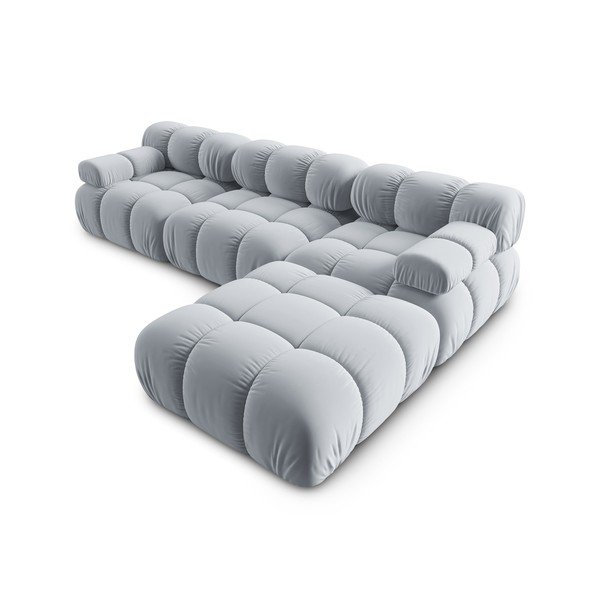 Ъглов диван от светлосиньо кадифе (десен ъгъл) Bellis - Micadoni Home-image-4