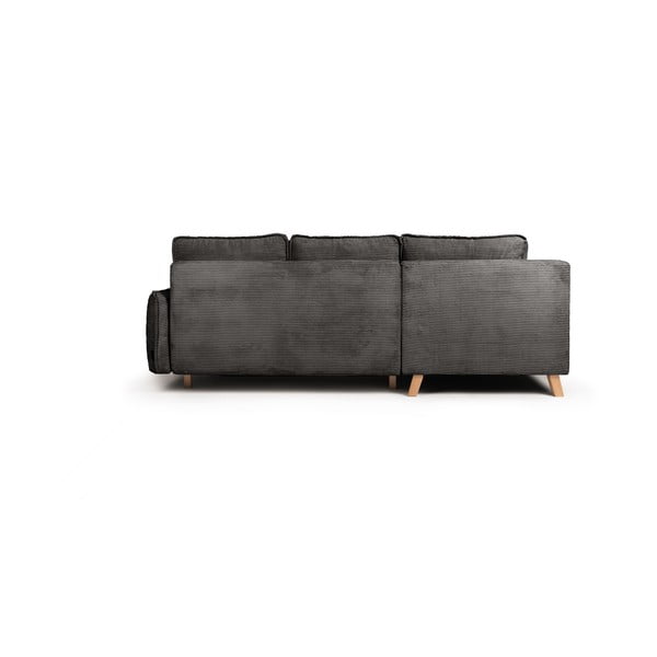 Сив сгъваем ъглов диван от рипсено кадифе (ляв ъгъл) Tori – Bonami Selection-image-4