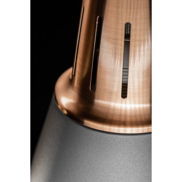 Сиво висящо осветително тяло с метален абажур ø 22 cm Gianni – GTV-image-3