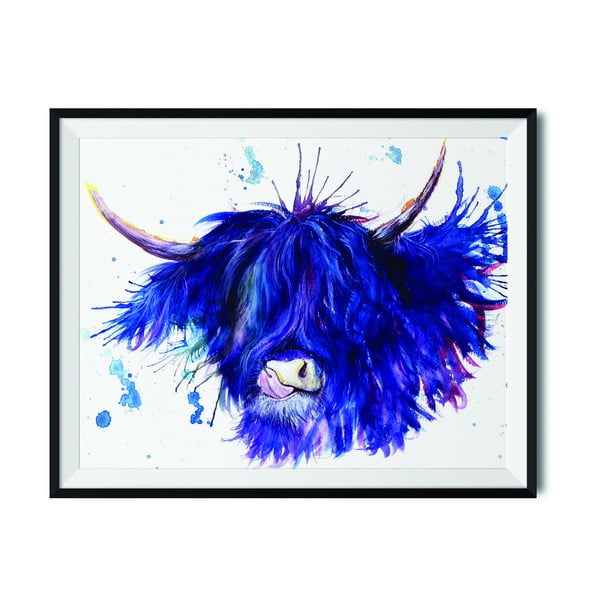 Zarámovaný plakát Wraptious Splatter Highland Cow
