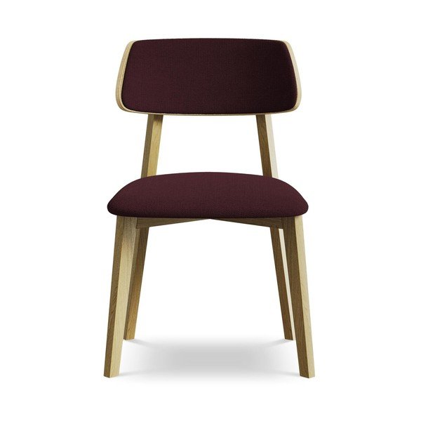 Бордо трапезен стол от масивна дървесина Niu – Makamii-image-1