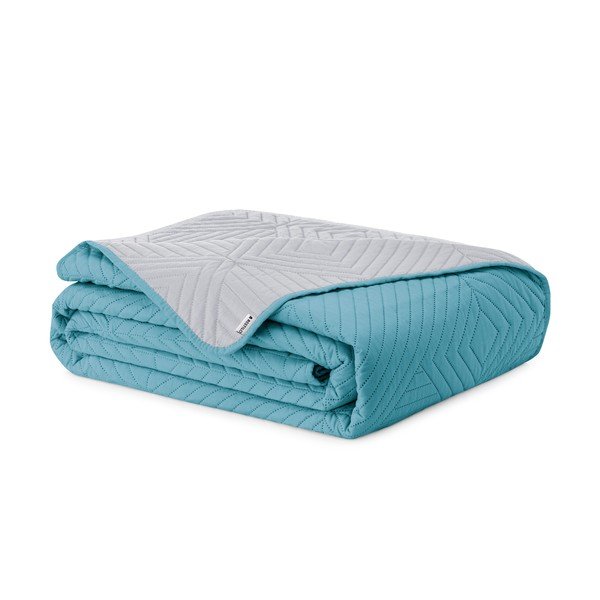 Синьо /светлосиво капитонирано покривало за легло от микрофибър 220x240 cm Softa – Restilo